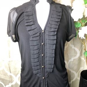 White House Black Market Black Short Sleeve L